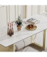 Sintered Stone Composite Dining Table - Stainless Steel Base