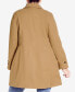 ფოტო #2 პროდუქტის Plus Size Military Inspired Button Detail Coat