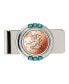 ფოტო #1 პროდუქტის Men's Finland 2 Euro Coin Turquoise Money Clip