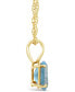 Macy's blue Topaz Pendant Necklace (1-5/8 ct.t.w) in 14K Yellow Gold