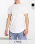 ONLY & SONS 3 pack curve hem t-shirt in multi