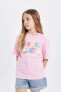 Kız Çocuk T-shirt C4451a8/pn666 Lt.pınk