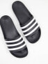 adidas Swim Adilette sliders in black and white