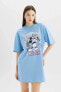 Фото #3 товара Coool Disney Mickey & Minnie Kısa Kollu Penye Mini Tişört Elbise C3490ax24sm