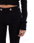 Фото #5 товара ASOS DESIGN co-ord ribbed flare trousers with eyelet detail in black