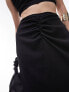 Topshop co-ord centre front ruched maxi skirt in black 40 - фото #7