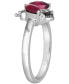 ფოტო #3 პროდუქტის Raspberry Rhodolite (1-1/6 ct. t.w.) & Diamond (1/10 ct. t.w.) Ladybug Ring in 14k White Gold