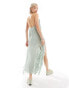 Basic Pleasure Mode clip buckle chiffon dress in sea foam