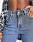 Фото #4 товара Object cotton wide leg dad jeans in mid blue wash - MBLUE