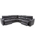 Gabrine 5-Pc. Leather Sectional with 2 Power Headrests, Created for Macy's