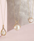ფოტო #5 პროდუქტის Cultured White Ming Pearl (10mm) & Diamond (1/5 ct. t.w.) Pendant Necklace in 14k Gold