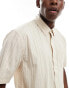 Фото #3 товара Abercrombie & Fitch short sleeve linen shirt in beige