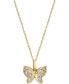 ფოტო #1 პროდუქტის Cubic Zirconia Butterfly Pendant Necklace in 10k Gold