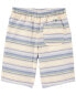 Kid Baja Striped Drawstring Canvas Shorts 4