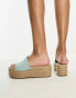 Pull&Bear platform espadrille sandal in light blue