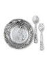 Фото #3 товара Sand-Cast Aluminum Salad Set, Olive Pattern, 3 Pieces Bowl Plus 2 Servers