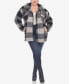 ფოტო #4 პროდუქტის Plus Size Plaid Shacket Jacket