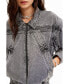 ფოტო #3 პროდუქტის Women's Denim detachable sleeve jacket