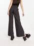 Фото #3 товара Weekday Kylie flared trousers in dark grey pinstripe