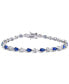 ფოტო #1 პროდუქტის Lab-Grown Blue Sapphire (5-1/4 ct. t.w.) & Lab-Grown White Sapphire (5-1/4 ct. t.w.) Link Bracelet in Sterling Silver