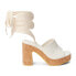 BEACH by Matisse Magnolia Block Heels Womens Off White Casual Sandals MAGNOLIA-
