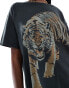 Wrangler t-shirt with tiger print in black