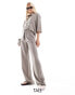 JDY Tall high waist wide leg trousers co-ord in taupe