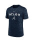 Фото #3 товара Men's Navy Atlanta Braves Wordmark Velocity Performance T-shirt