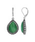 Glass Silver-Tone Teardrop Earrings