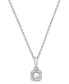 ფოტო #5 პროდუქტის Diamond Beaded Frame Solitaire 18" Pendant Necklace (1/4 ct. t.w.) in 14k White Gold