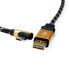 ROLINE 11.02.9060 - 0.8 m - USB A - USB C - USB 2.0 - 480 Mbit/s - Black - Gold