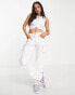 Noisy May twist front crop top in white