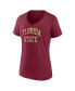 Фото #3 товара Women's Garnet Florida State Seminoles Basic Arch V-Neck T-shirt