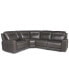 Фото #7 товара CLOSEOUT! Blairemoore 5-Pc. Leather L Sectional with 1 USB Console and 2 Power Recliners, Created for Macy's