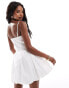 Extro & Vert bubblehem mini dress in white