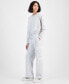 ფოტო #3 პროდუქტის Juniors' High-Rise Wide-Leg Cargo Sweatpants