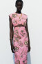 Фото #2 товара Платье из смесового льна с принтом ZARA