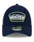 Фото #2 товара Men's College Navy, White Seattle Seahawks Logo Patch Trucker 9FORTY Snapback Hat