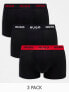 Фото #1 товара Hugo Bodywear 3 pack trunks in black