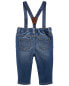 Baby Knit-Like Denim Suspender Pants 18M
