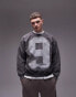 Фото #1 товара Topman oversized fit sweatshirt with 95 front and back print in washed black