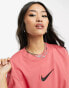 Nike – T-Shirt in Adobe-Rosa mit mittelgroßem Swoosh-Logo