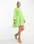Фото #8 товара Collective the Label backless tiered mini dress in apple green