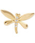 ფოტო #2 პროდუქტის Gold-Tone Pavé Dragonfly Stud Earrings