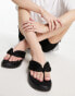 Фото #6 товара Urban Revivo flatform toe post sandal in black