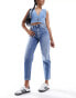 Фото #1 товара Pimkie high waisted mom jeans in blue wash