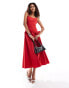 Фото #1 товара Sister Jane bow midaxi cami dress in red