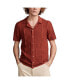 Men's Crochet Camp Collar Short Sleeve Shirt