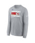 Men's Gray Kansas City Chiefs 2022 AFC Champions Trophy Collection Long Sleeve T-shirt