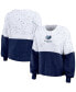 ფოტო #1 პროდუქტის Women's White, Navy Memphis Grizzlies Color-Block Pullover Sweater